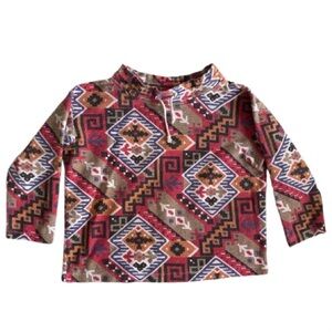 Vintage Biobottoms Fresh Air Wear Kids Aztec Top Size 10 Cotton Boho Made in USA